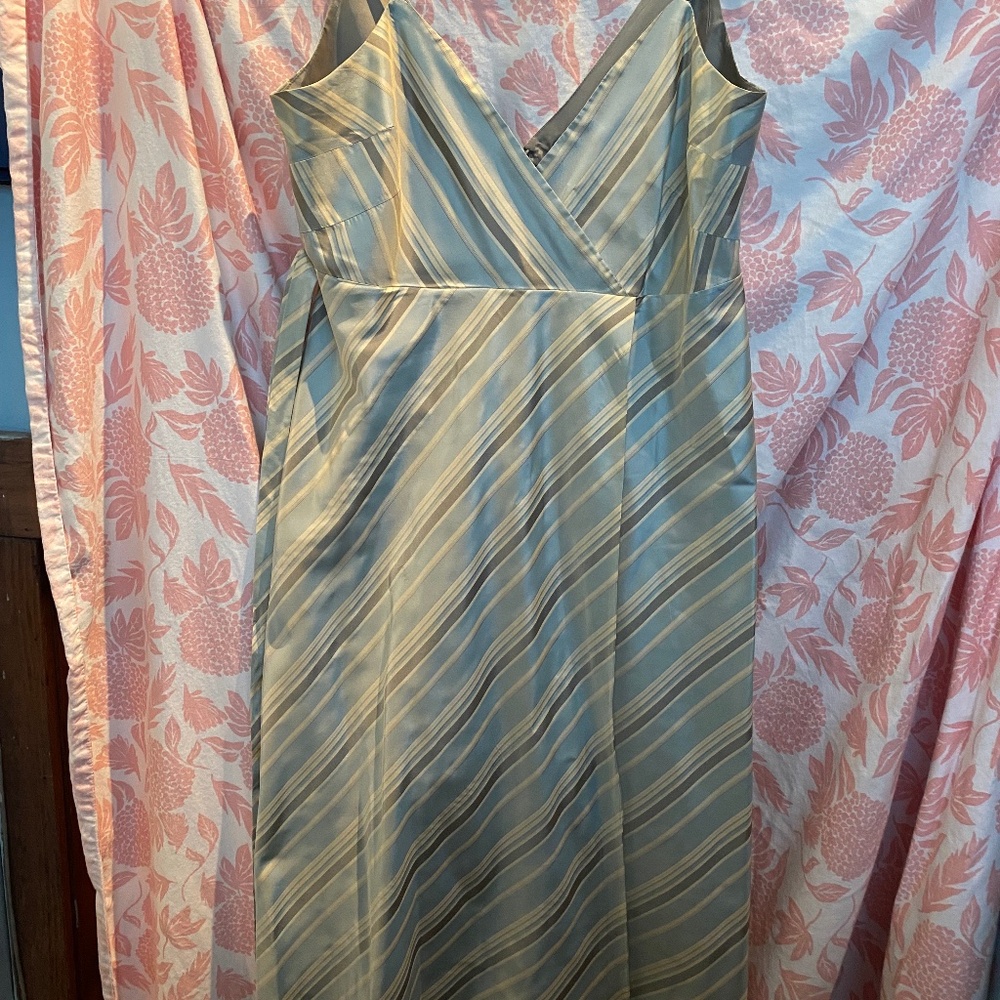 Banana Republic striped silk taffeta sundress in blues